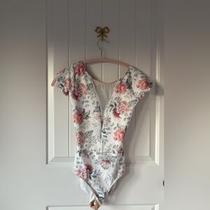 Floral élevé dancewear leotard